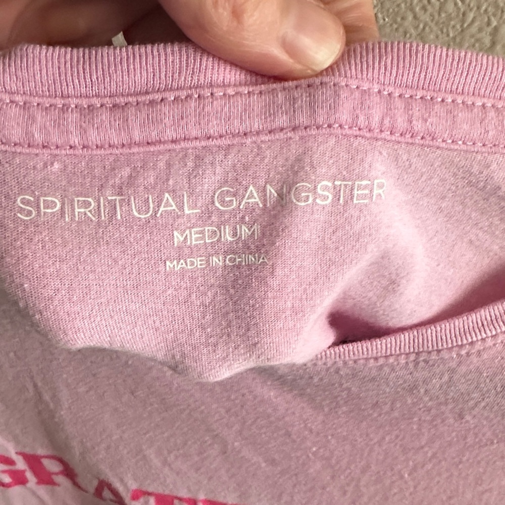 Spiritual Gangster Pink Gratitude Muscle Tee - Picture 2 of 3